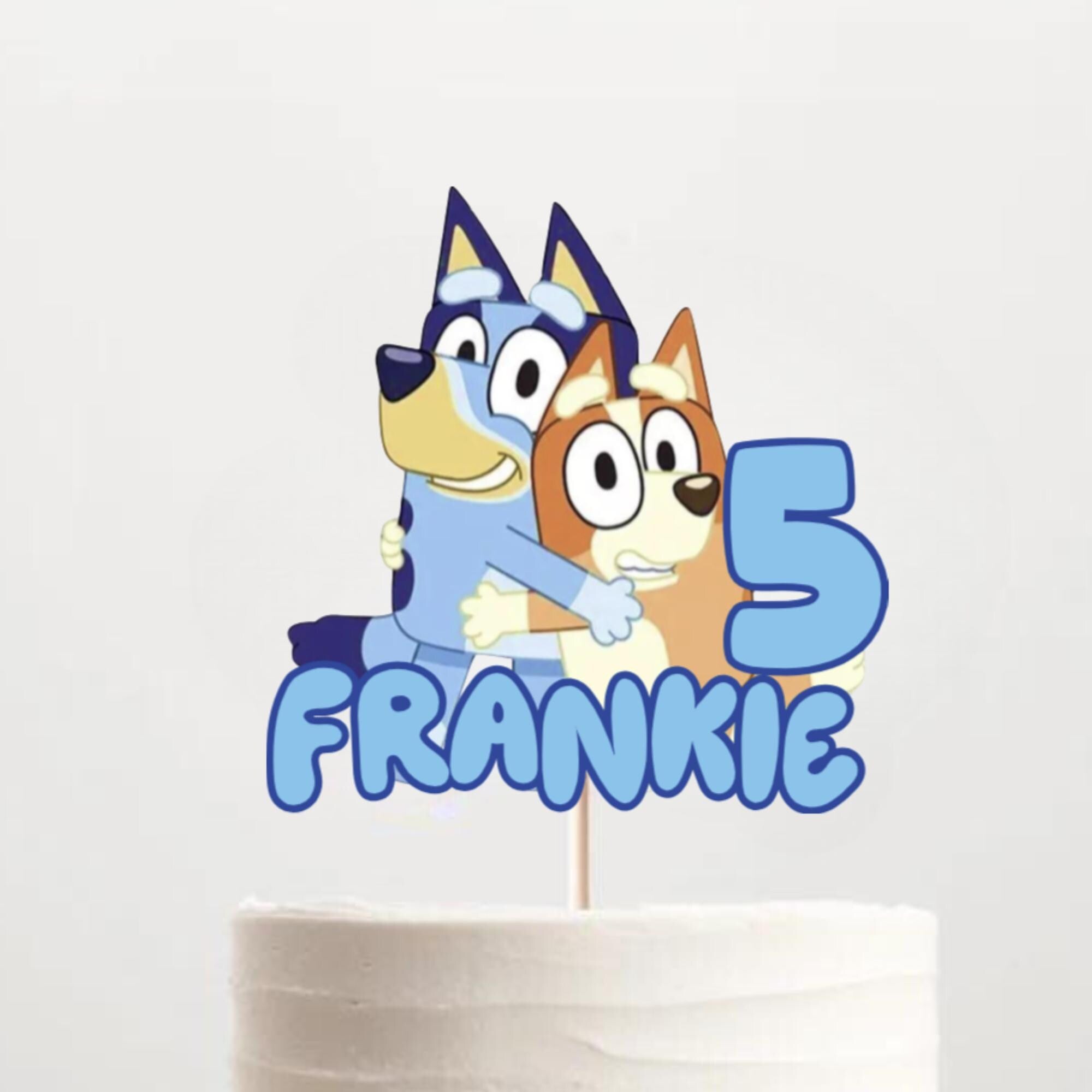 Bluey Birthday Cake Topper – Personalised Kids Party Cake Decoration