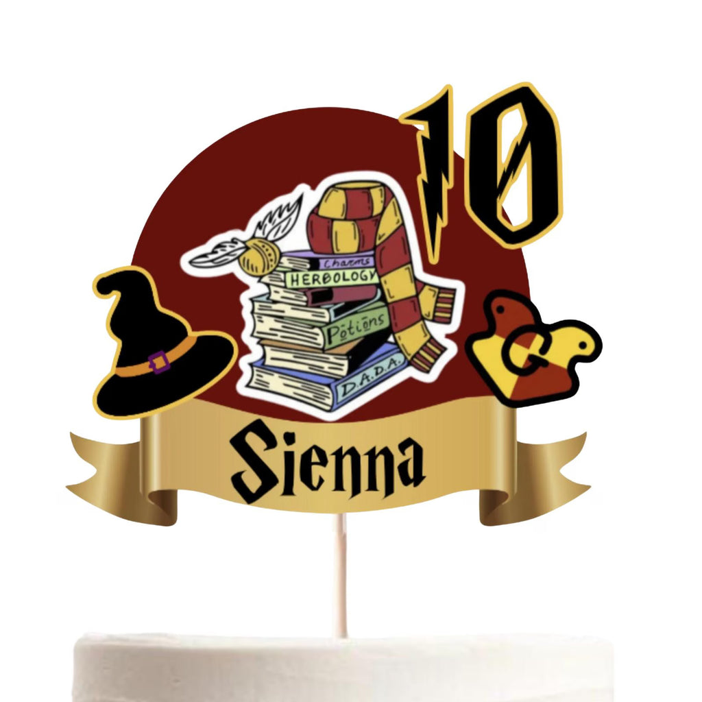Harry Potter Birthday Cake Topper – Personalised Name & Age, Wizard Party Decoration