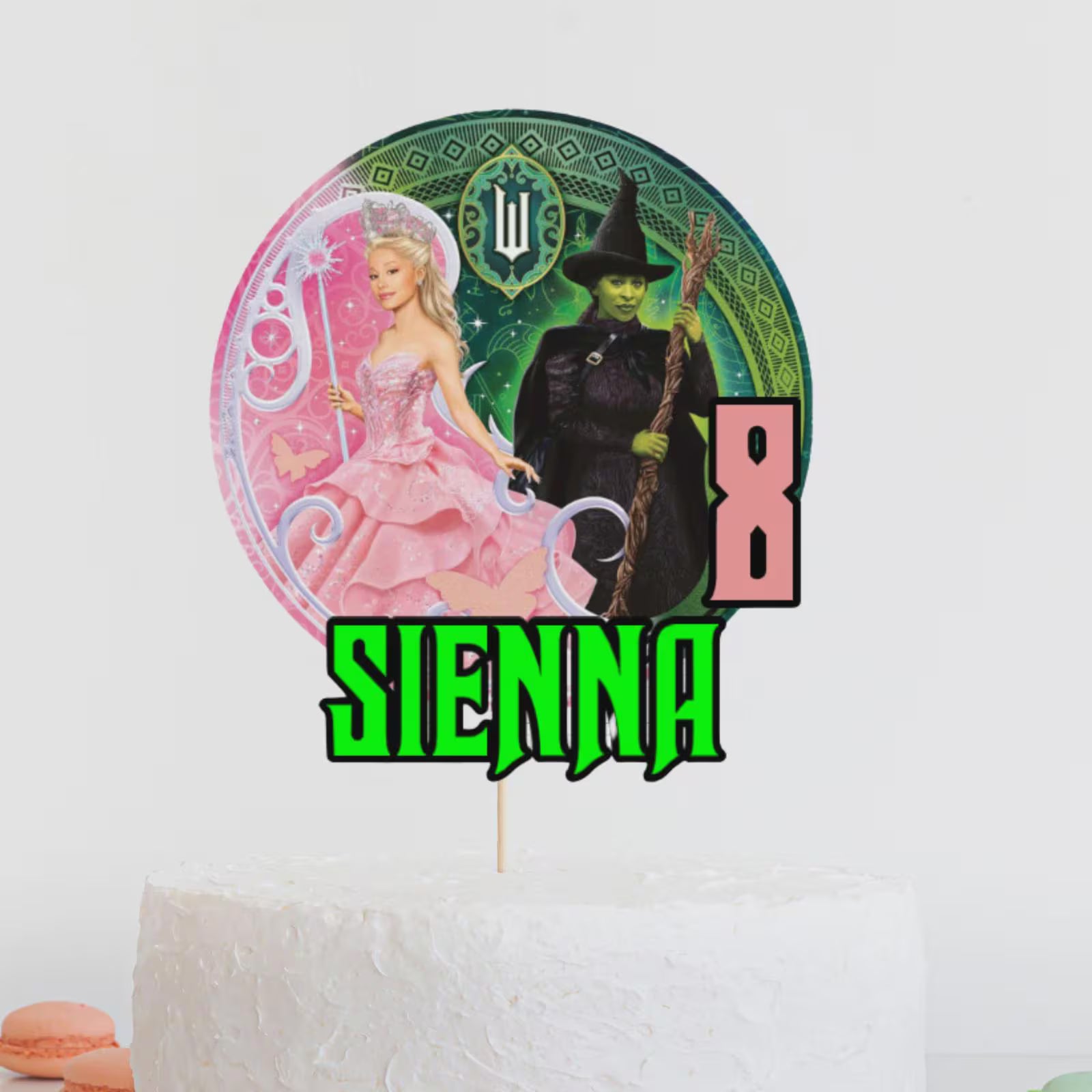 Wicked Birthday Cake Topper – Personalised Name & Age Decoration for Girls’ Parties