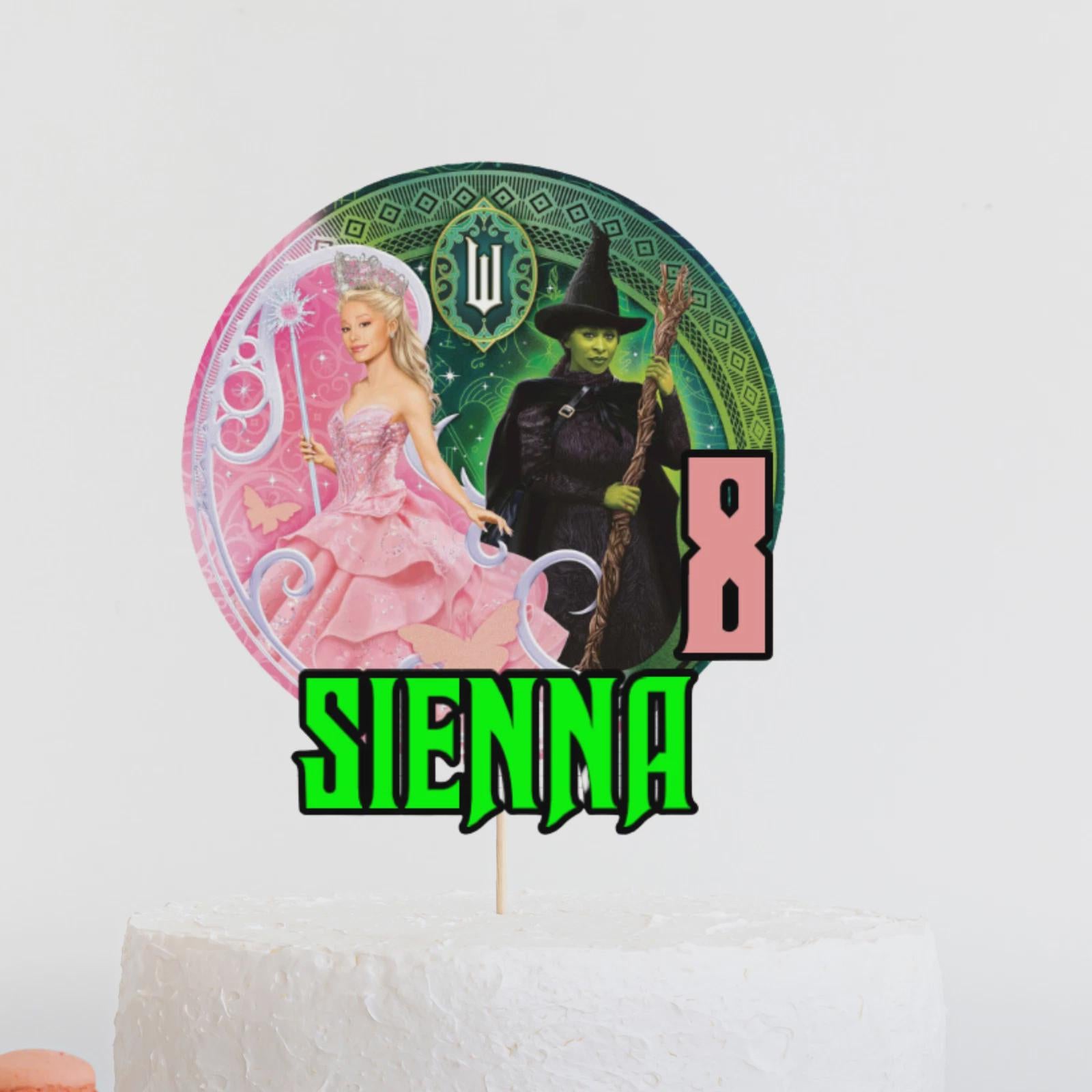 Wicked Birthday Cake Topper – Personalised Name & Age Decoration for Girls’ Parties