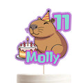 Capybara Birthday Cake Topper – Personalised Name & Age, Cute Animal Party Decoration